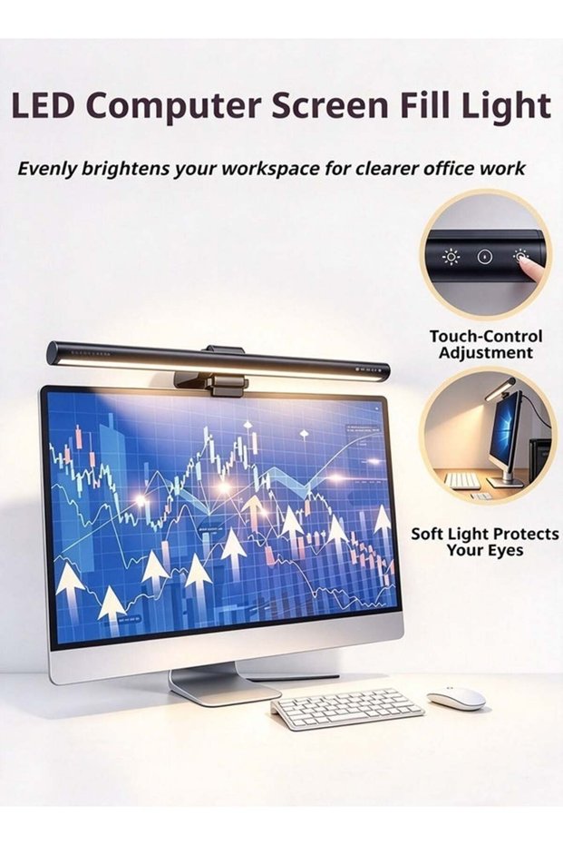 HOOPZOZA Computer Monitor Lamp Eye Caring No Screen Glare e-Reading Task Lamp Touch Control