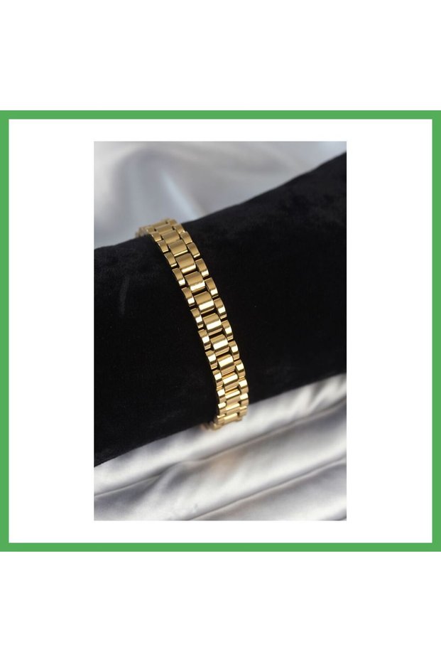 316L Steel Gold Color 9 mm Thickness Men's Bracelet Bezoss