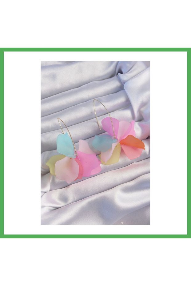 Brass Mixed Color Flora Earrings Bezoss