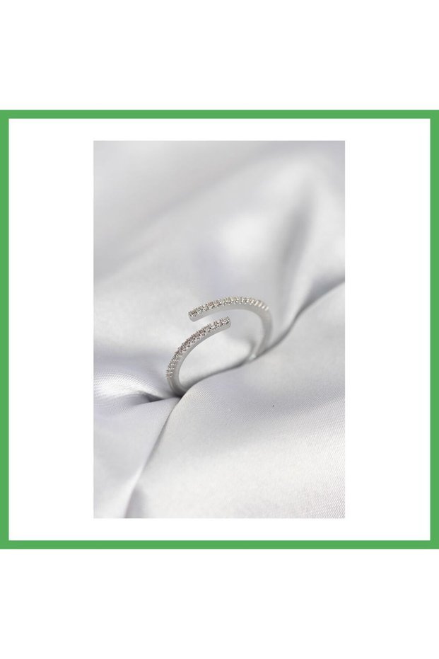 Silver Color Zircon Stone Snake Style Women's Ring Bezoss