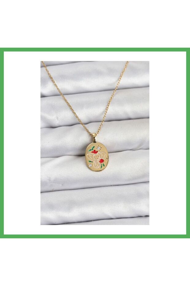 316L Steel Chain Gold Color Elephant Figured Women's Necklace Bezoss