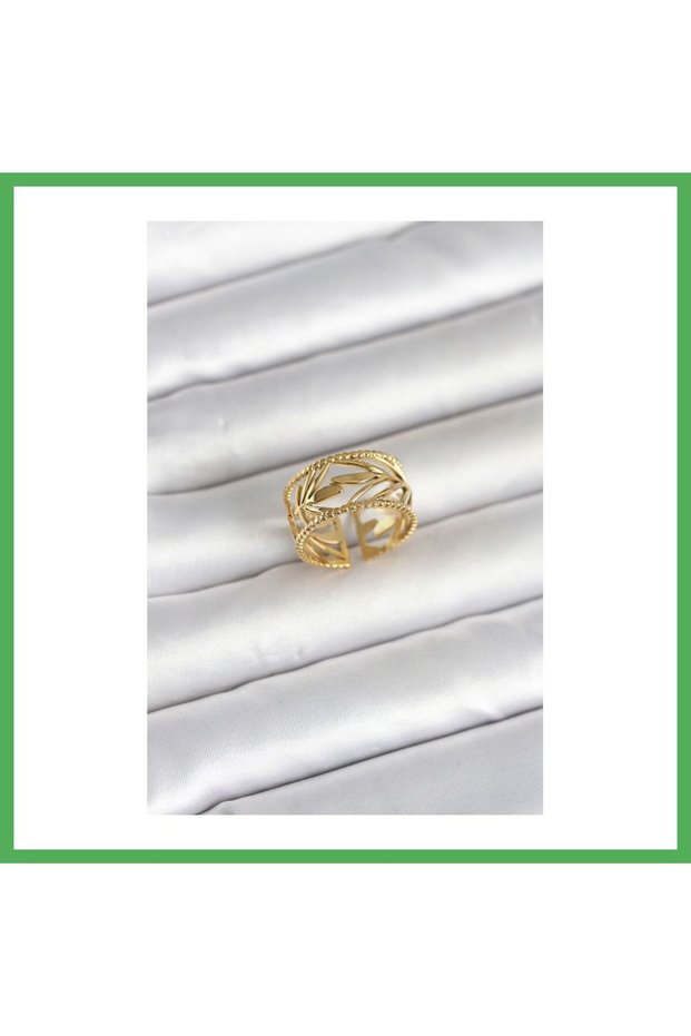 316L Steel Gold Color Spike Model Women's Ring Bezoss