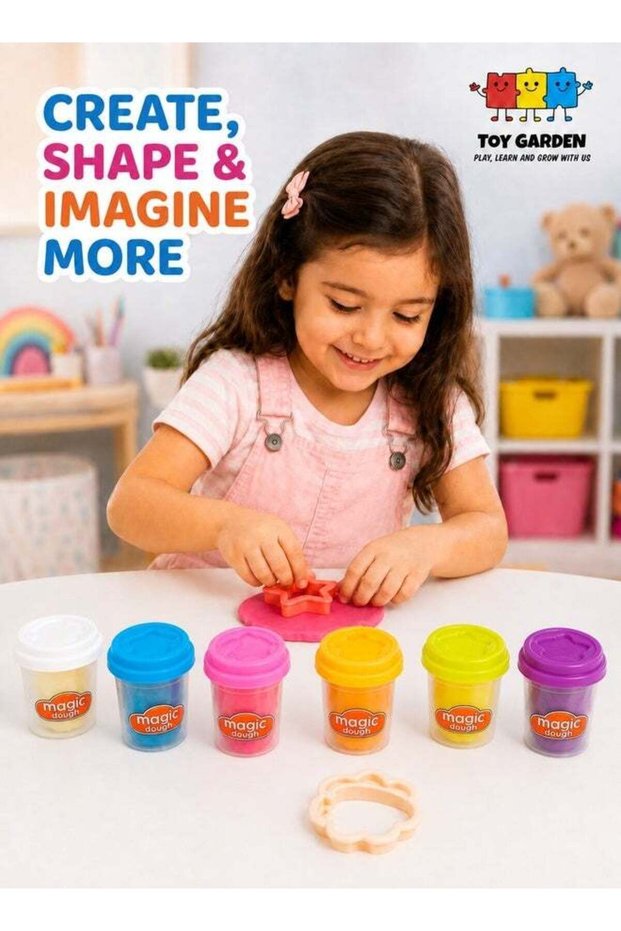 Magic dough 6 color Soft & Ultra Light - clay with 8 pcs Tools for Child Kids play again