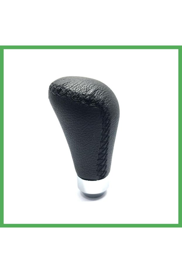 Stitched Leather Gear Knob Oval Black Bezoss
