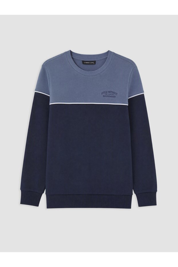 Peak New Season Indigo Crew Neck Men's Thick Sweatshirt