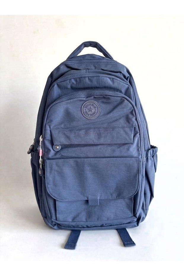 Crinkle Backpack Multi-Compartment Blue