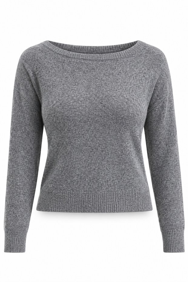 Gray Boat Neck Knitwear Sweater 146