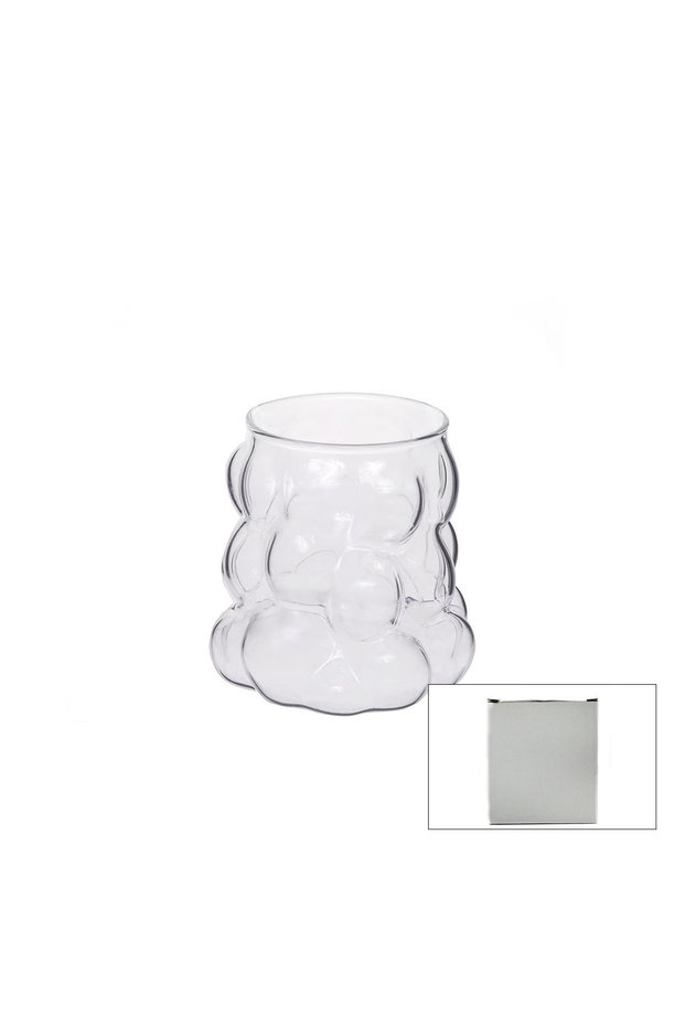 Grape Cup Patterned Double Layer Handleless Glass 250 ml Series B6 Pack of 100
