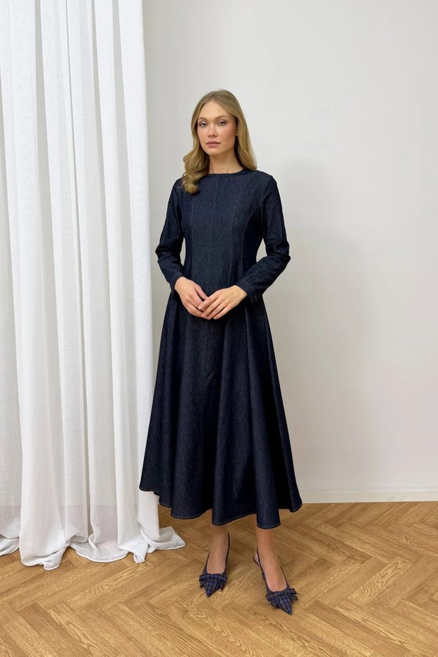 Zippered Denim Dress 32-9500