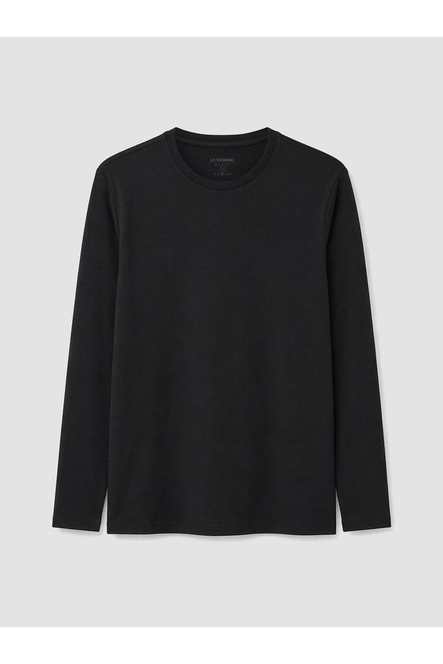 Peak New Season Black Crew Neck Men's T-Shirt
