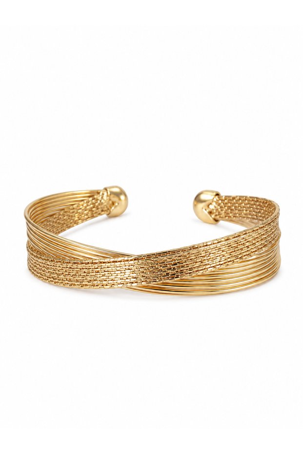 Wire Knitted Model Handcuff Bracelet