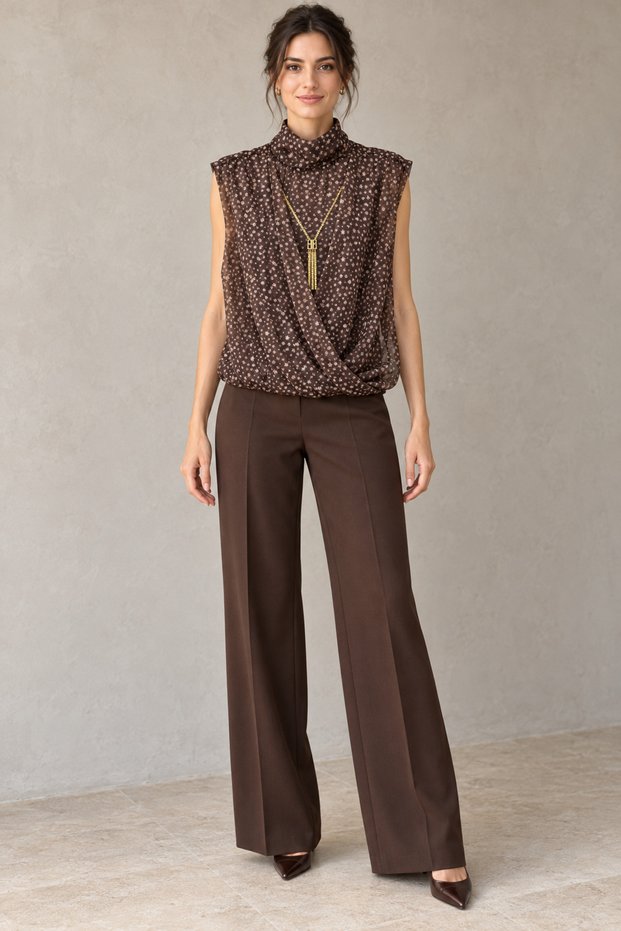 Floral print chiffon blouse