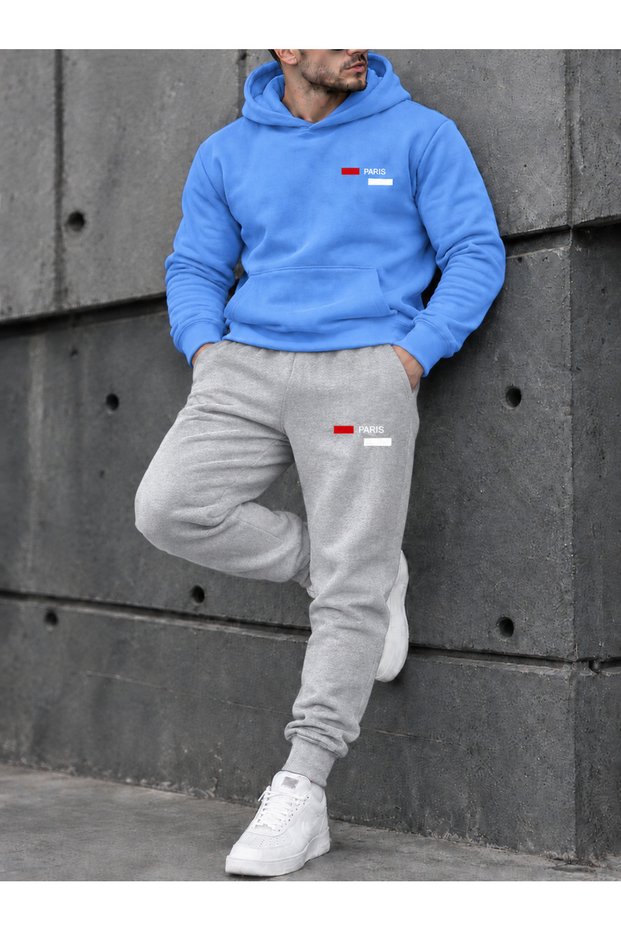 2-Piece Paris Printed Tracksuit Set (Gray Tracksuit-Sweat)