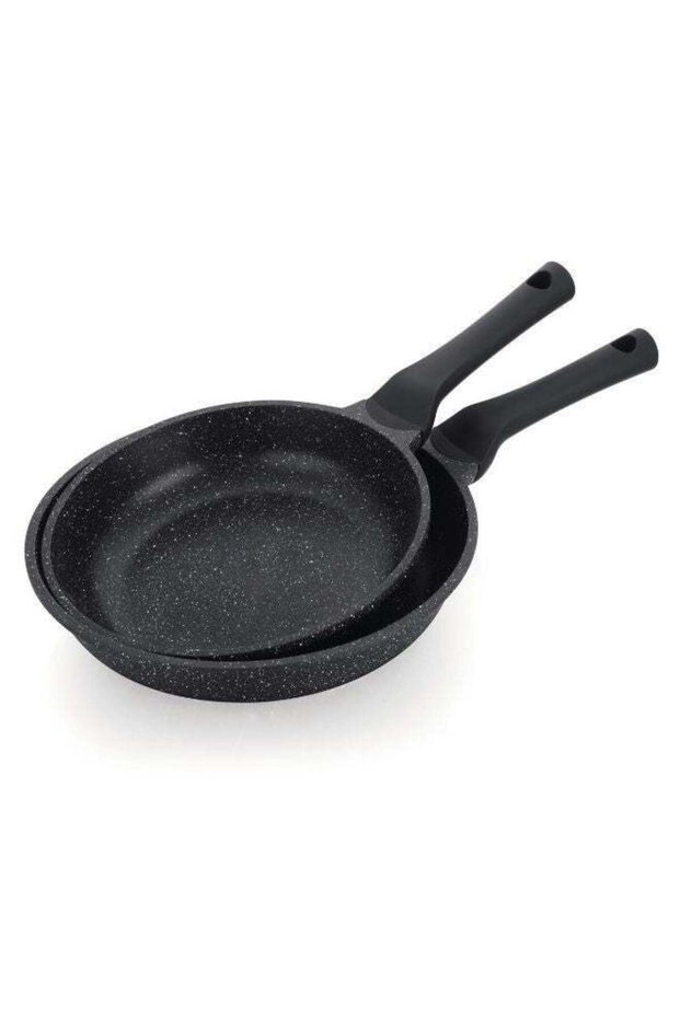 Essentials 2 Piece Granite Non Stick Frypan Set Combo | 24cm + 28cm Fry Pan Set