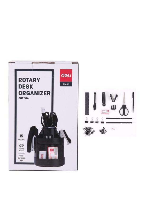 Rotary Desk Organiser With Accessories Set