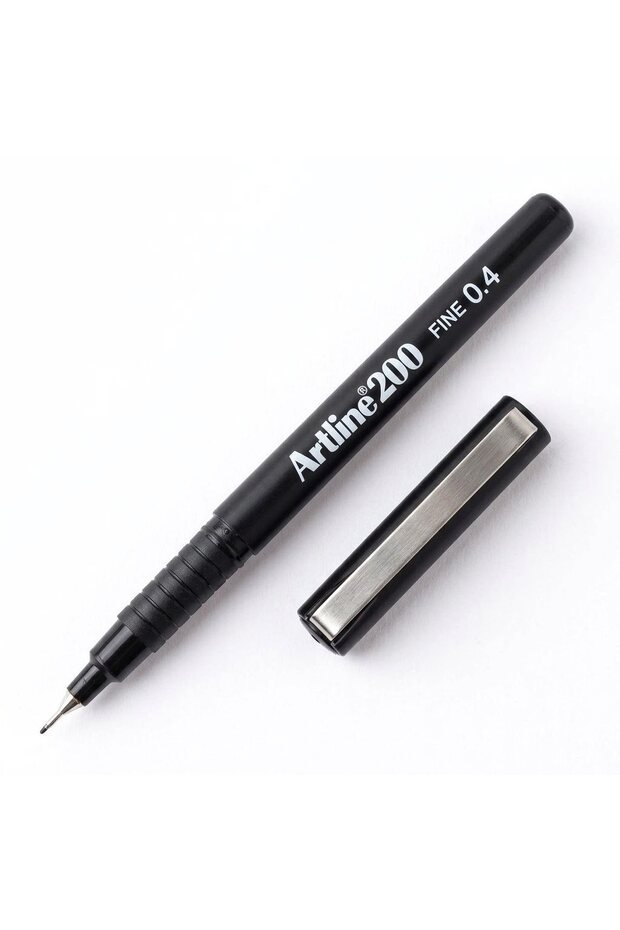 200 Fine Felt Tip Writing and Drawing Pens 0.4 mm Black