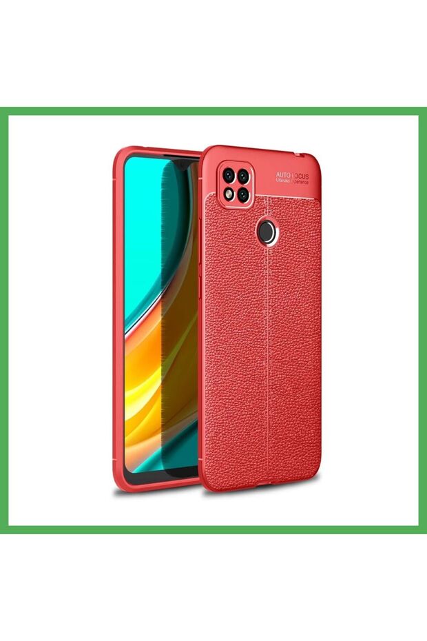 غطاء متوافق مع هاتف Redmi 9C مع خاصية التركيز التلقائي - أحمر BEZOSS