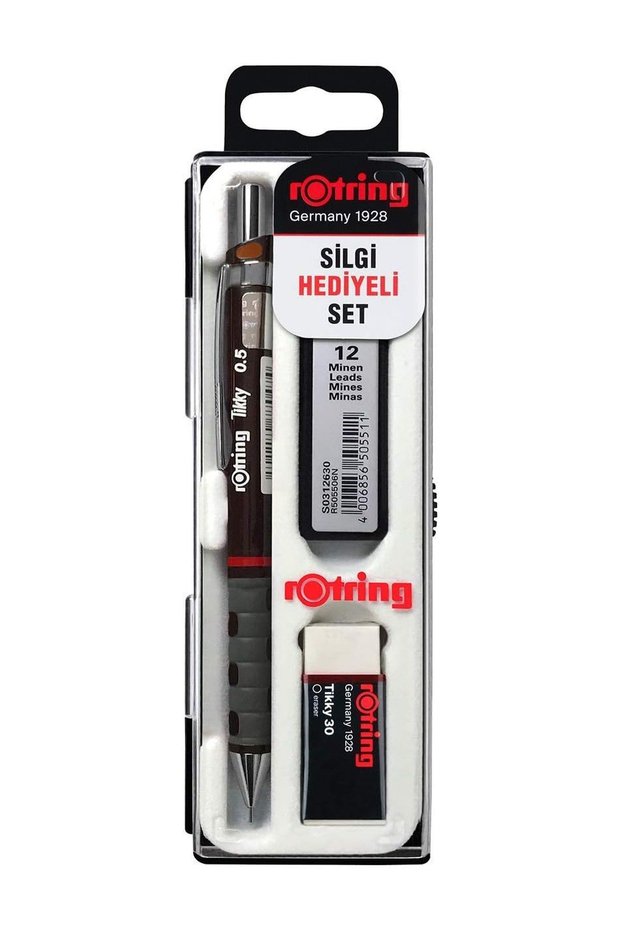 Tikky Versatil Pen Set with Eraser and Tip Gift, Burgundy 0.5 mm