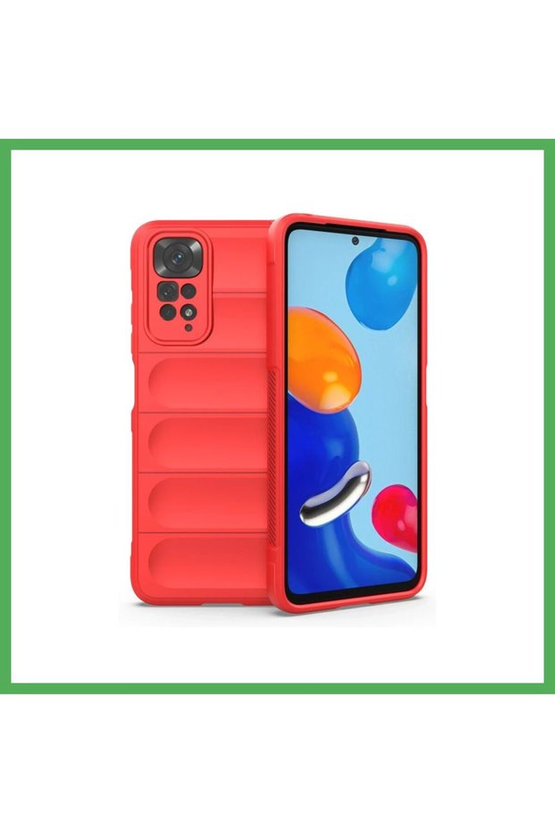 حافظة متوافقة مع هاتف Redmi Note 11 من السيليكون المثالي - أحمر BEZOSS