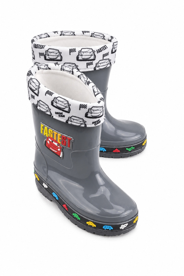 Winter Car Patterned Boys' Rain Boots