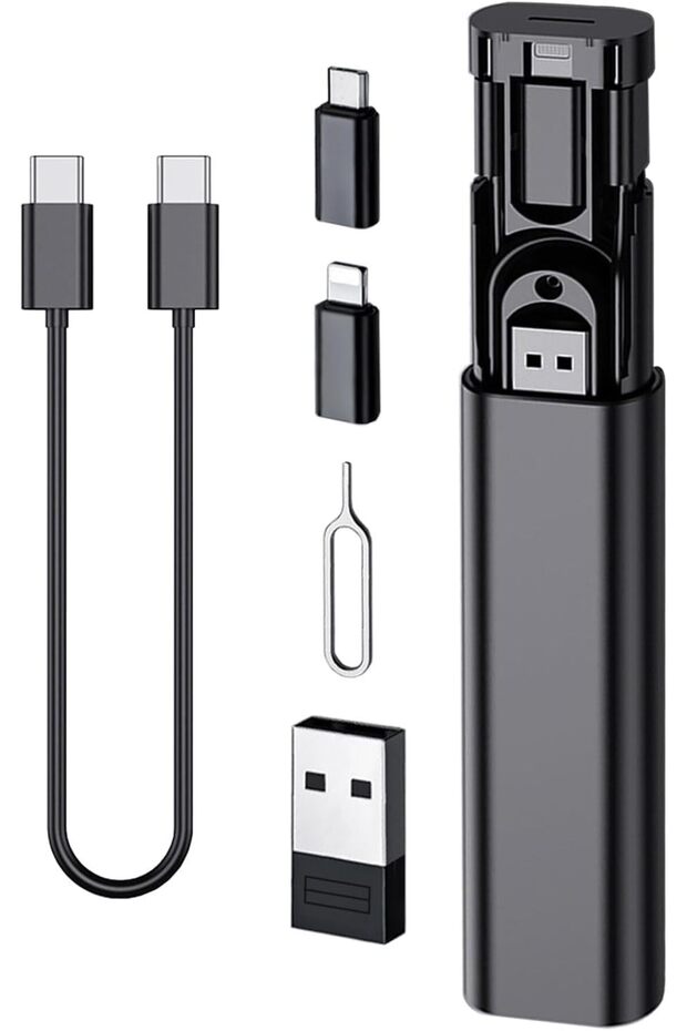 مجموعة محول شحن متعدد المنافذ USB، محول من USB C إلى Lightning وMicro USB، مجموعة شحن ونقل بيانات بقدرة 60 واط