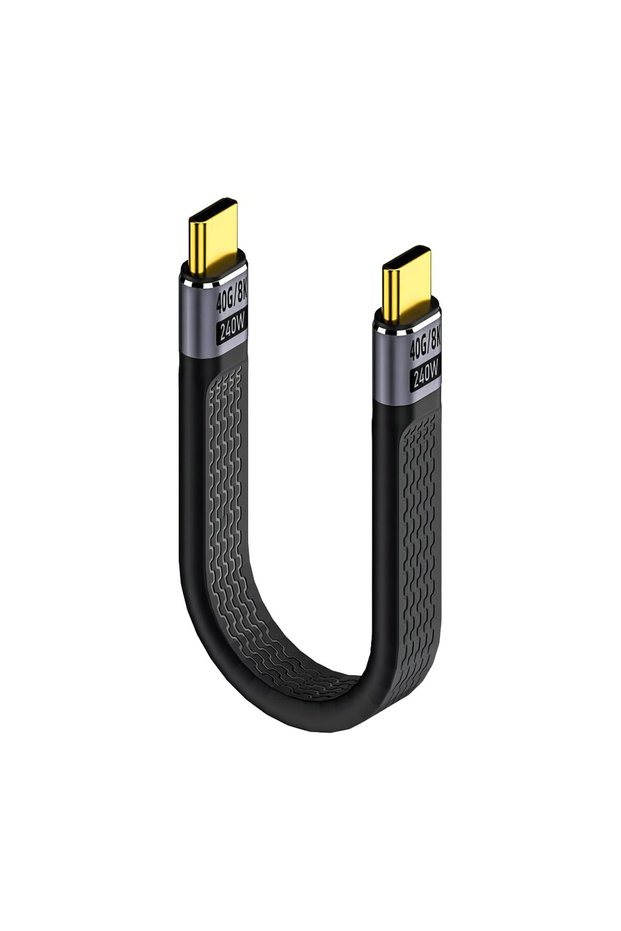 كابل USB C قصير 5.3 بوصة، كابل USB C إلى USB C لـ Thunderbolt 4، شحن سريع 240 واط، يدعم 40 جيجابت في الثانية