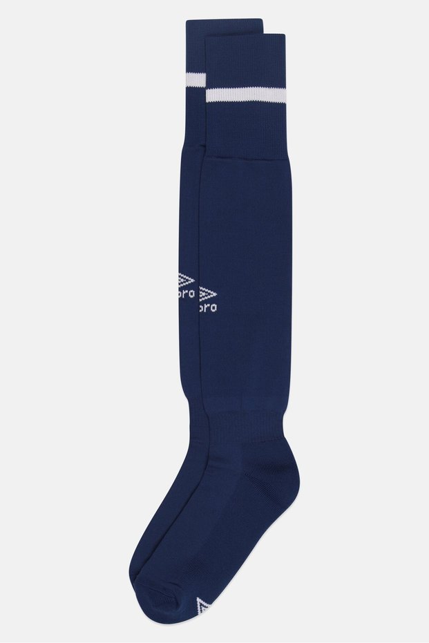 Men 1 Pair Brand Logo Football Socks, Navy Blue