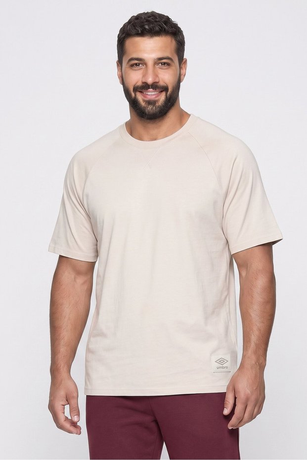 Men Relaxed Fit Short Sleeve Outdoor T-Shirt, Beige