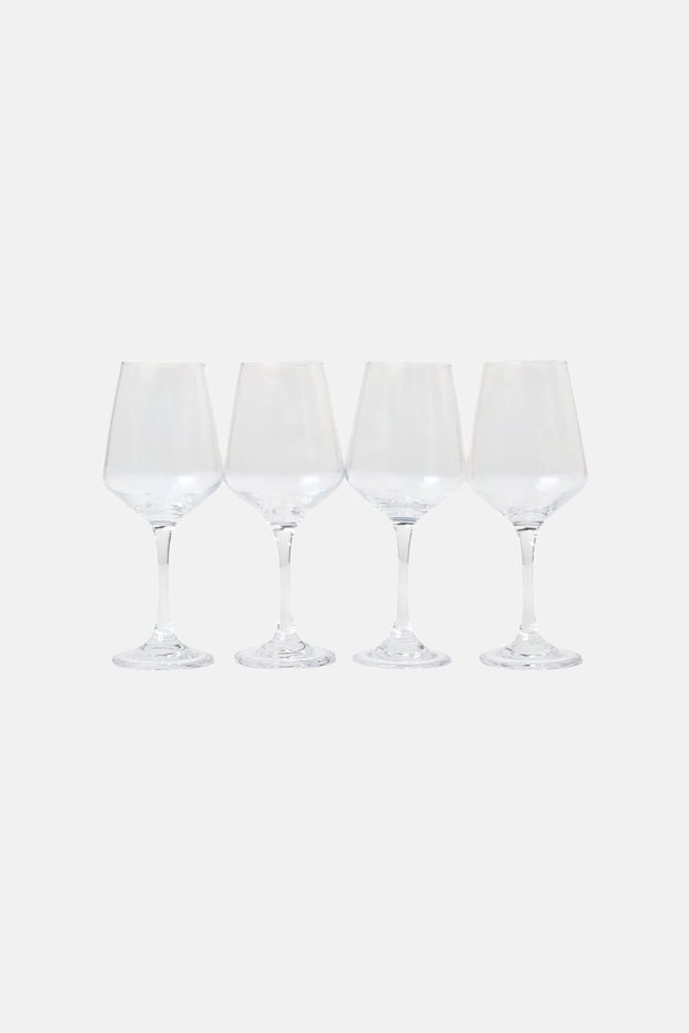 4 Pcs Wine Glasses 435ml, Transparent