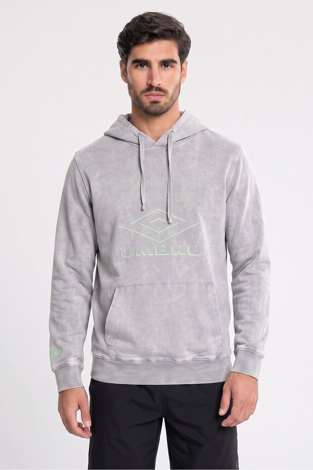 Men Sportswear Fit Long Sleeve Outdoor Hoodie, Grey