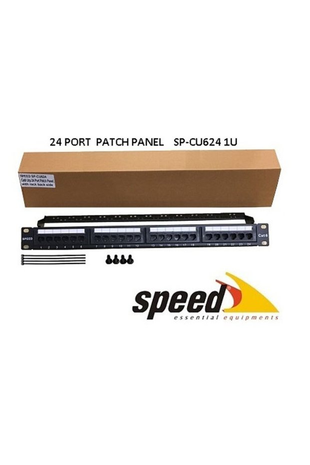 SP-CU624 1U 24-Port CAT6 Pre-wired UTP Patch Panel + BX Cable Organizer