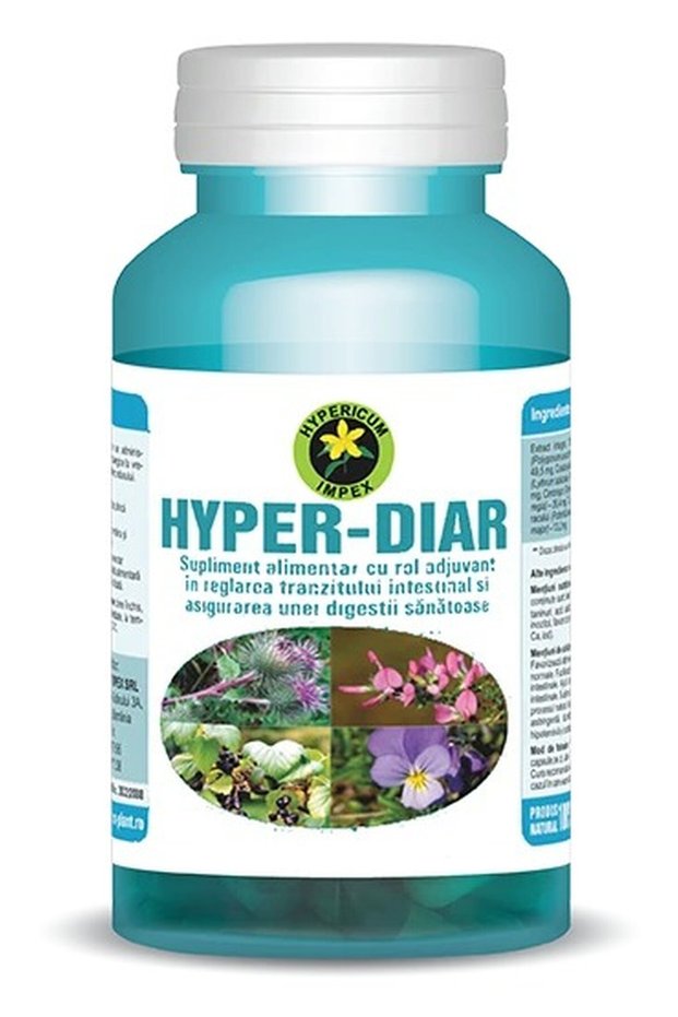 Hyper Diar Hypericum, supliment alimentar din 10 plante, 60 capsule
