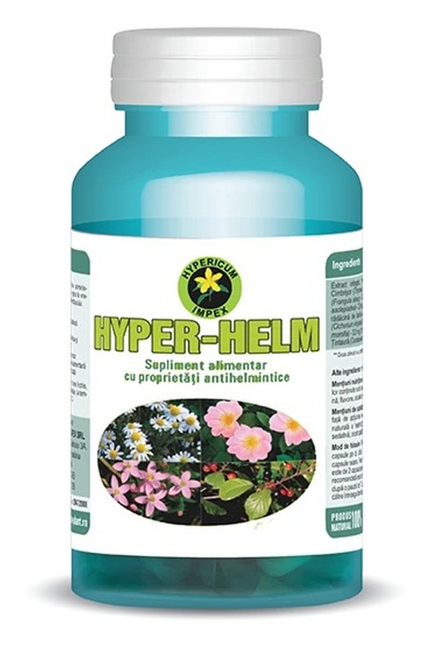 Hyper Helm Hypericum, supliment alimentar cu extract din 9 plante, 60 capsule