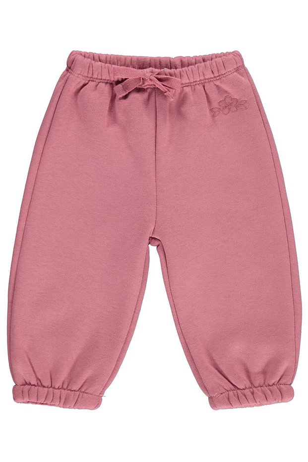 Floral Embroidered Basic 6-18 Months Sweatpants - Orange