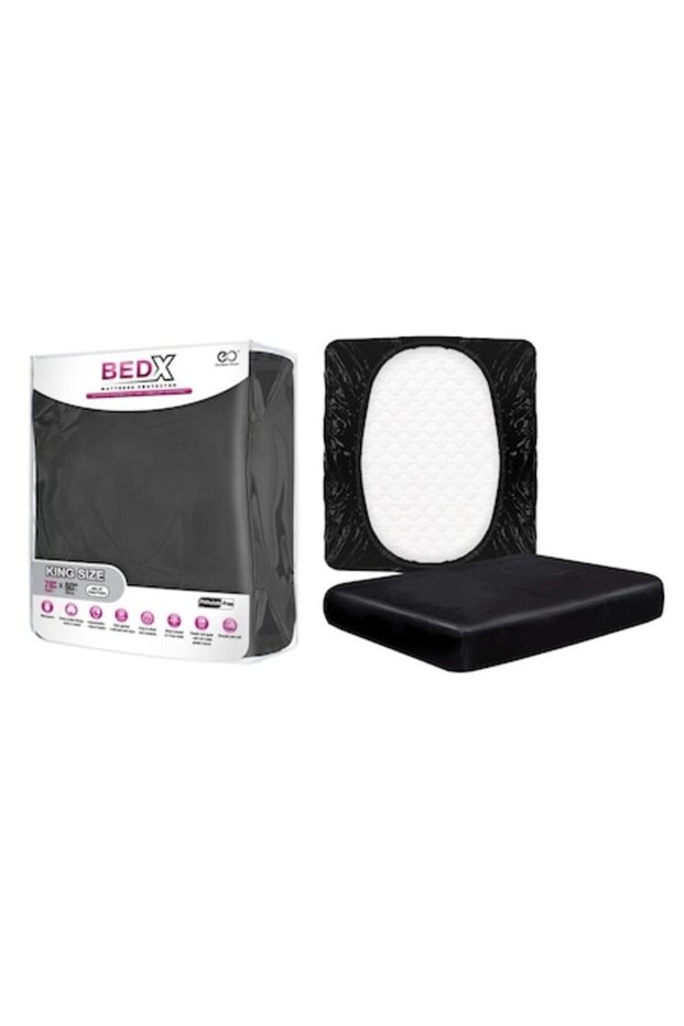 Protector de saltea, BED X, Negru, 198x203 cm