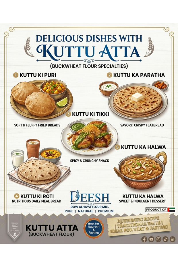 KUTTU ATTA /BUCK WHEAT ATTA /100 % PURE / PRODUCT OF UAE