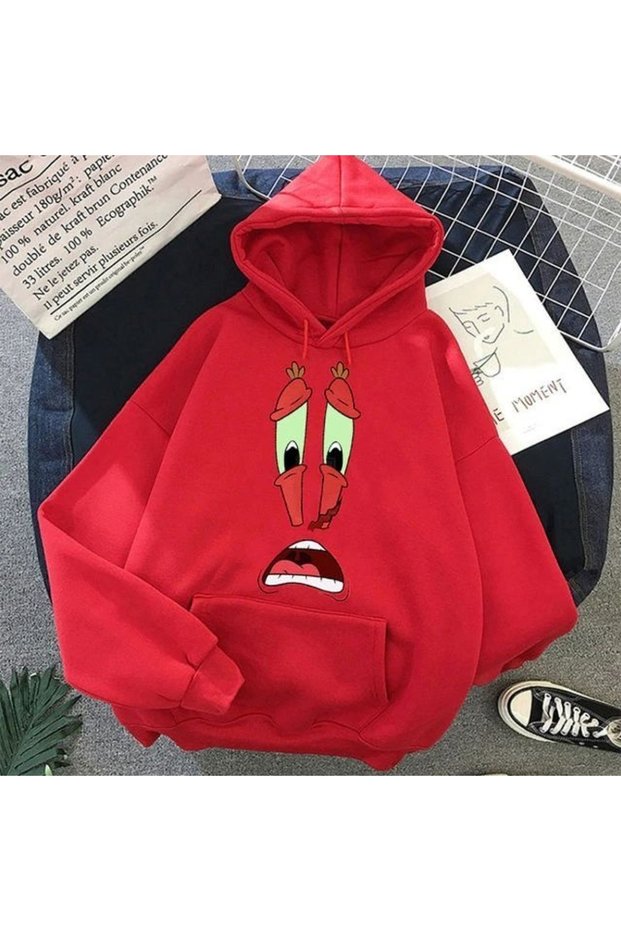 Expression Printed Cotton 3 Thread Threaded Oversize Sweatshirt