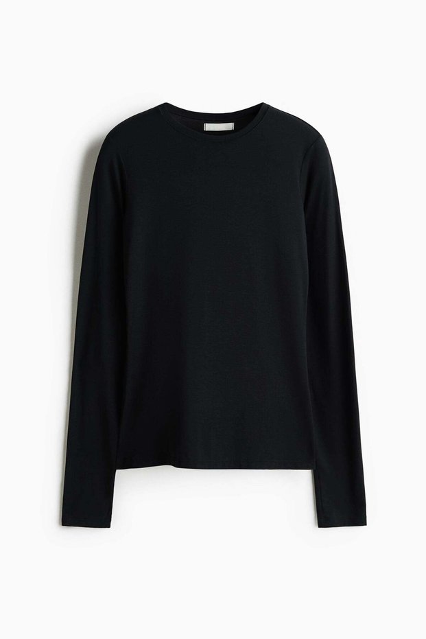Long-sleeved modal top