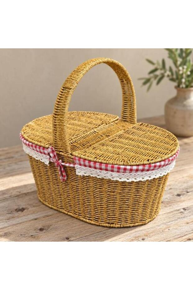 Wicker Basket with Lid