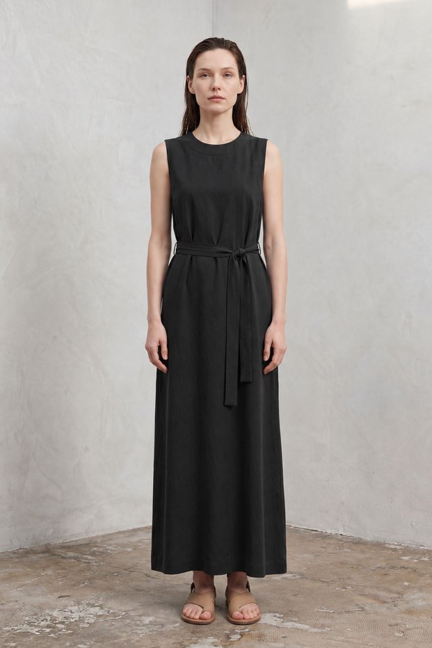My Fashion Belt Li, Sleeveless, Crew Neck Maxi Dress