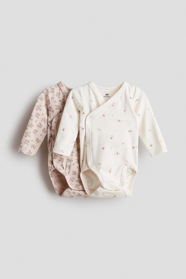 2-pack cotton wrapover bodysuits