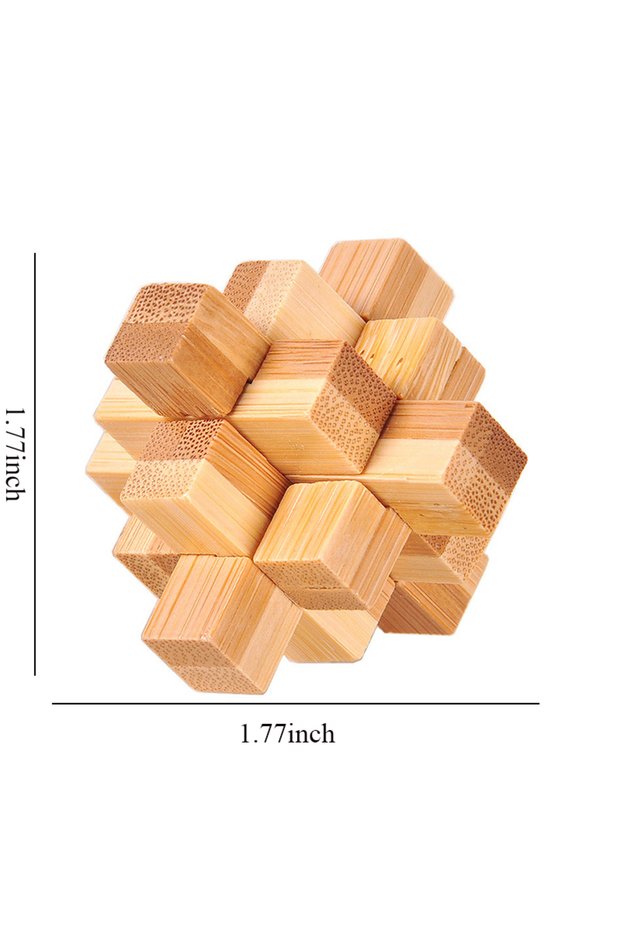 Small nine pass Small Lu Ban Lock IQ Brain Teaser Educational Toy for Kids Children Wooden Kong Ming