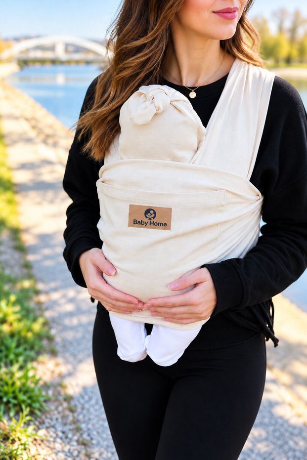 Maren Baby Carrier with Pockets, Baby Sling, Baby Strap Sling