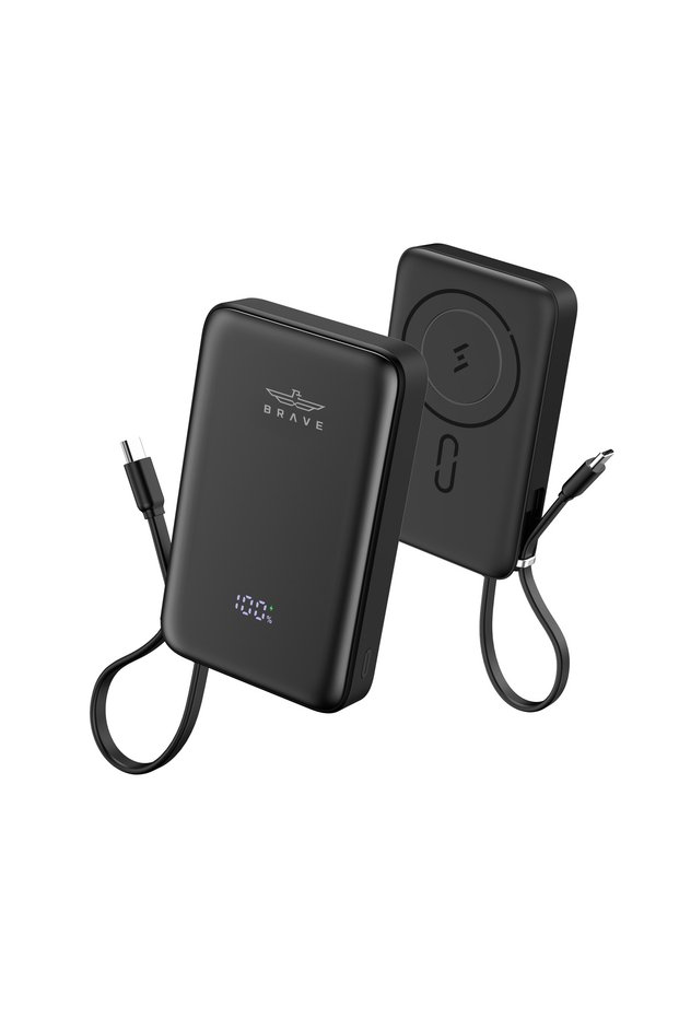 Magpow 10000mAh Magnetic Wireless Power Bank, 15W Qi2 MagSafe, 20W PD Built-in USB-C Cable and LED Display