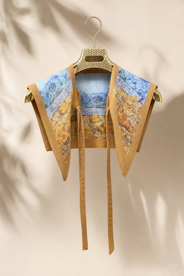 Van Gogh Inspired Wheat Field Pattern Collar Shoulder Scarf 60X55 cm