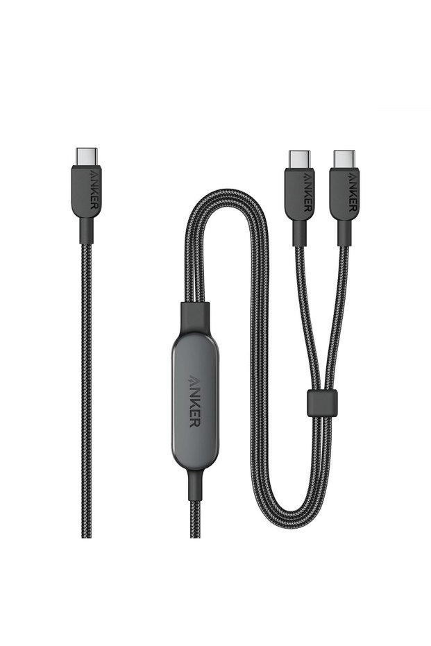 كابل USB C إلى USB C 2 في 1، بقوة قصوى 140 واط (عبوة واحدة، 1.2 متر، أسود)