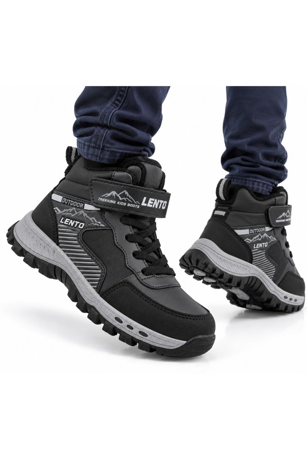 Children's Anti-Slip Sole Outdoor Boots Black-Smoked