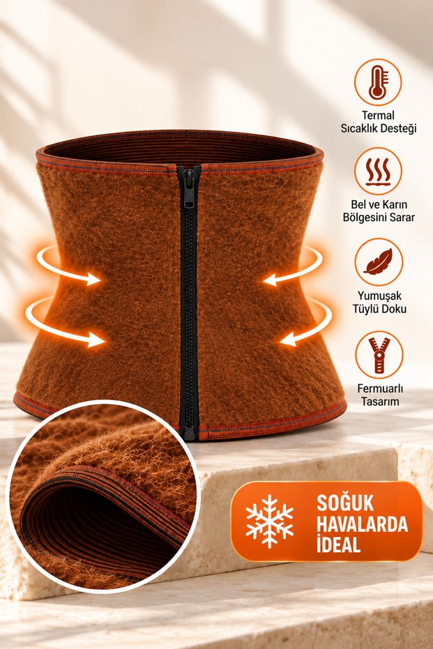 Camel Hair Wool Corset Girdle - Woolen Support That Helps Keep the Waist Warm