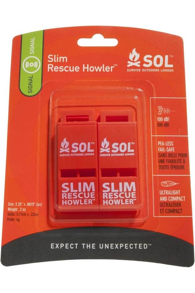 Slim Rescue Howler Whistle (2-Count)