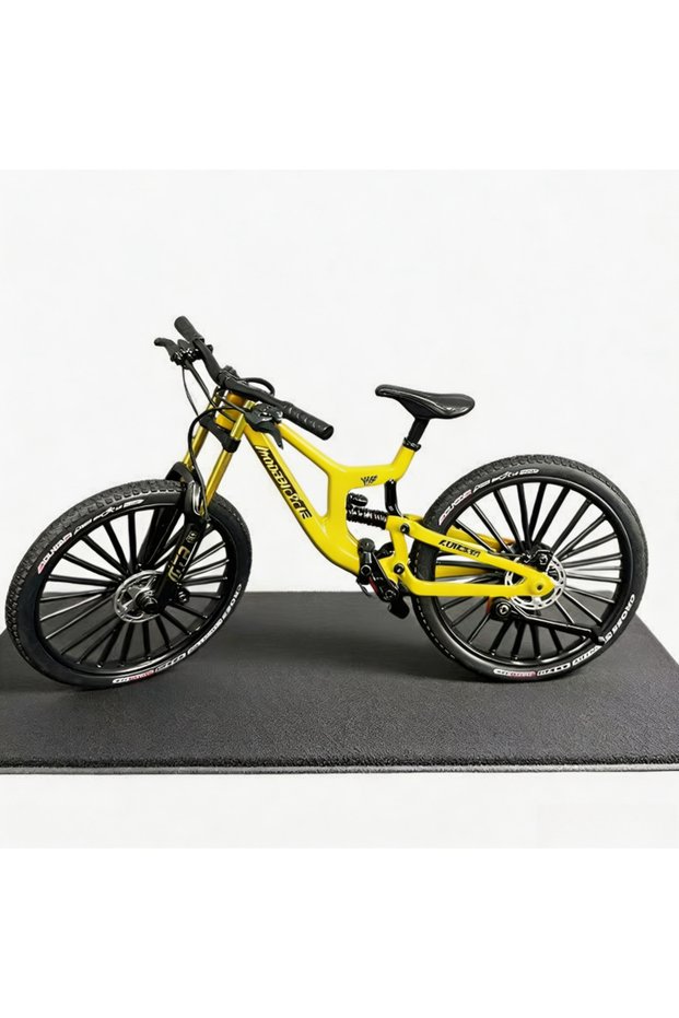 yellow 1:10 Scale Full Alloy Frame Downhill Mountain Bike Model Full Suspension Diecast Collectible